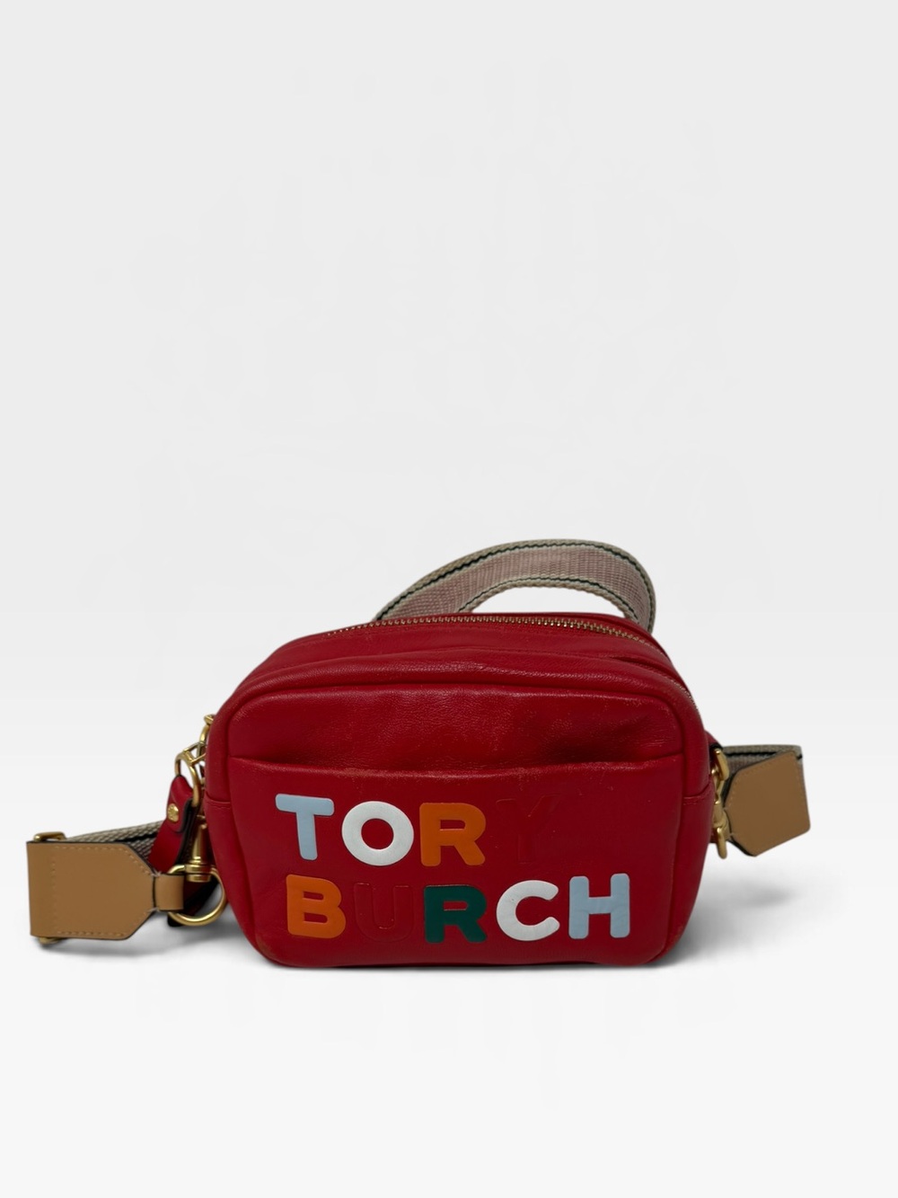 Tory Burch Perry high frequency logo camera Crossbody bag in red